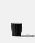 Black Paper Ripple Wall Coffee Cup - 8oz / 227ml