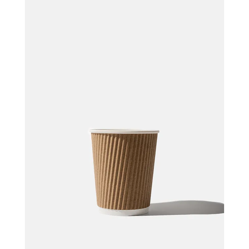 Kraft Paper Ripple Wall Coffee Cups - 8oz / 227ml