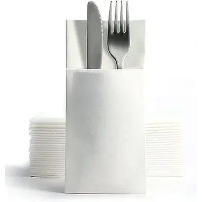 White Premium Airlaid Pocket Napkins - 40 x 40cm