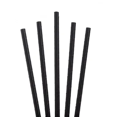 Black Paper Straws - 6 x 150mm