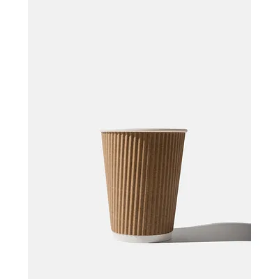 Kraft Paper Ripple Wall Coffee Cups - 12oz / 340ml