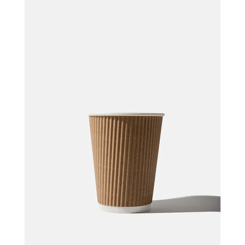 Kraft Paper Ripple Wall Coffee Cup - 12oz / 340ml
