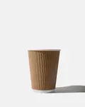 Kraft Paper Ripple Wall Coffee Cup - 12oz / 340ml