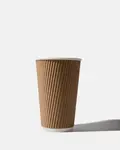Kraft Paper Ripple Wall Coffee Cups - 16oz / 455ml