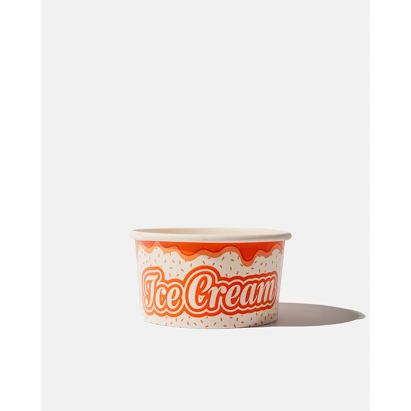 Orange Paper Ice Cream Cups - 5oz / 160ml
