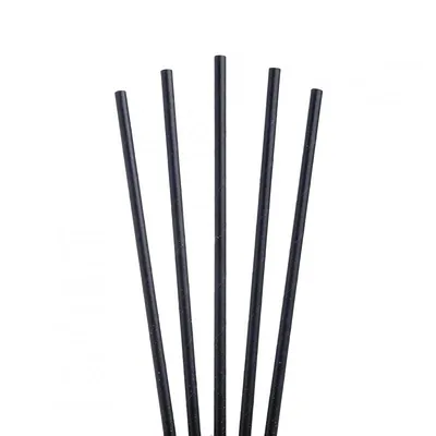 Black Paper Straws - 6 x 200mm