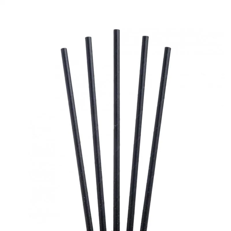 Black Paper Straws - 6 x 200mm