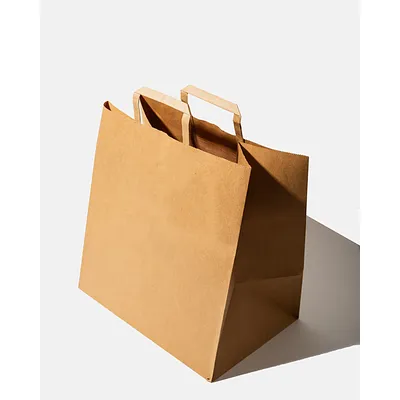 Kraft Flat Handle Bags - Large