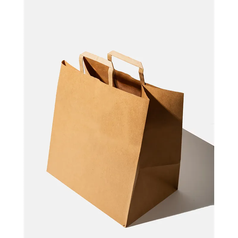 Kraft Flat Handle Bags - Large