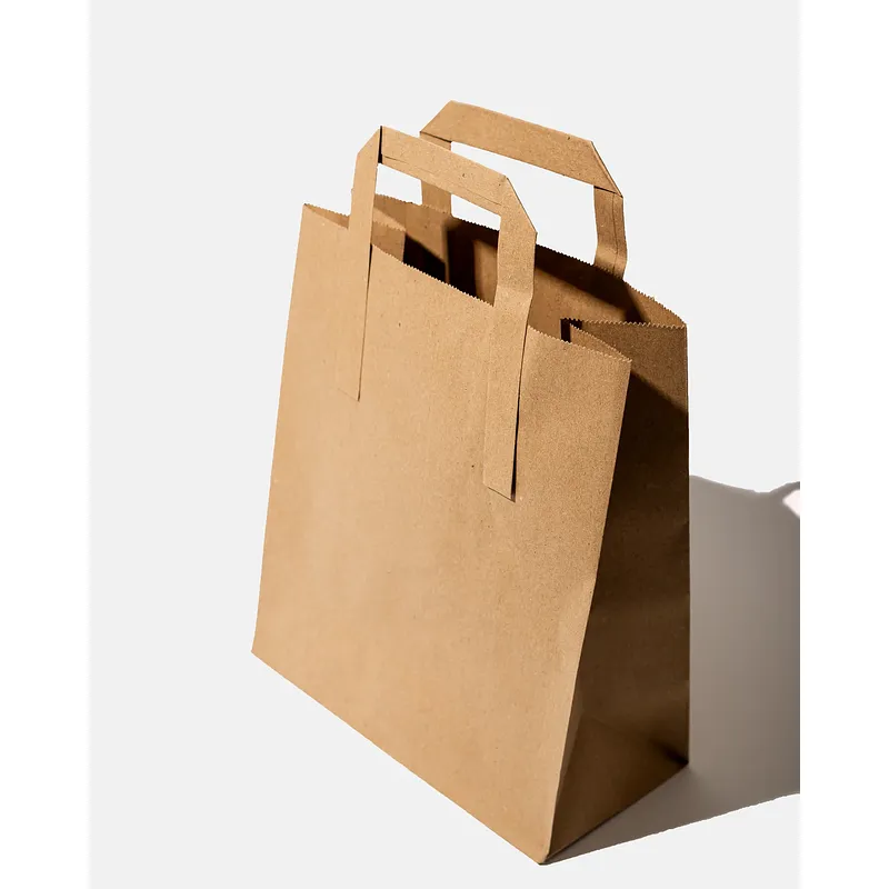 Kraft Flat Handle Bags - Small
