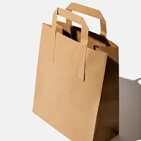 Kraft Flat Handle Bags - Small