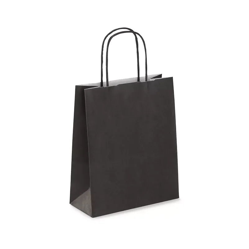 Black Paper Twisted Handle Bags - Small