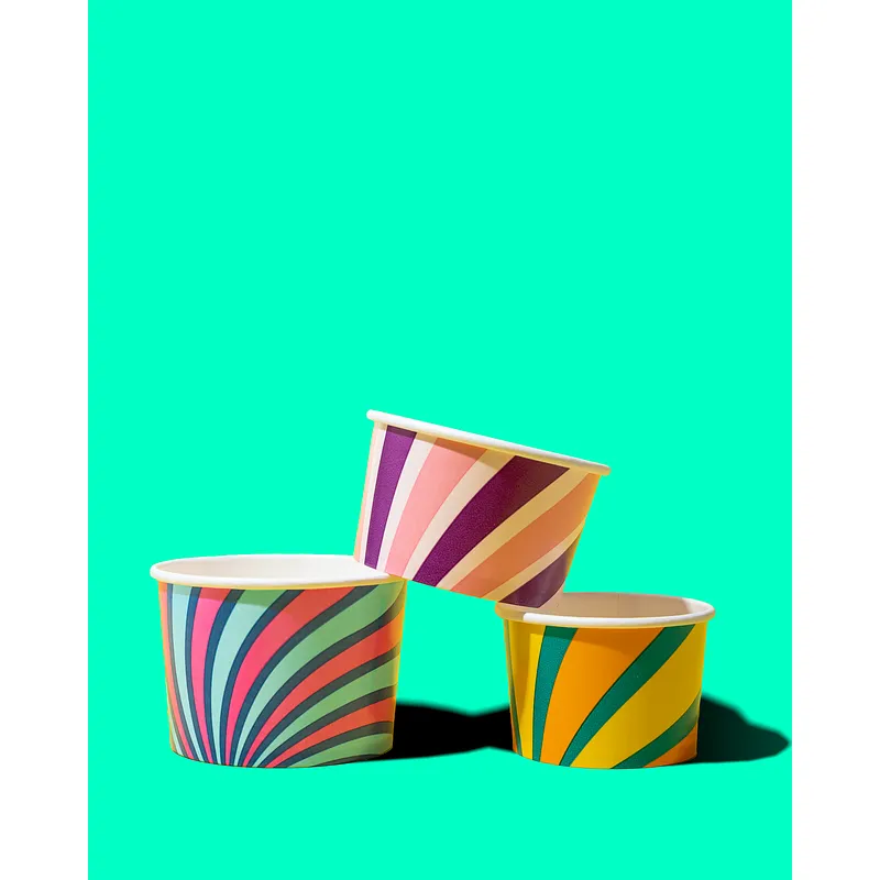 Multi-Colour Paper Ice Cream Cups - 4oz / 118ml lifestyle