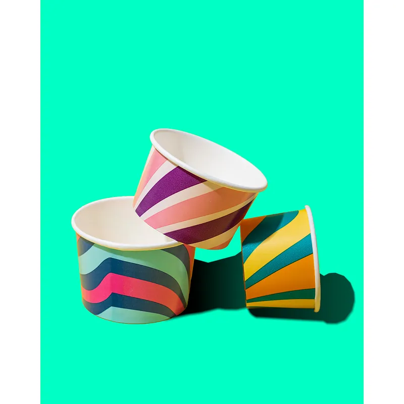 Multi-Colour Paper Ice Cream Cups - 6oz / 240ml lifestyle