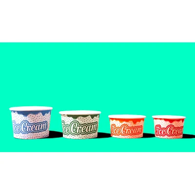 Blue Paper Ice Cream Cups - 10oz / 280ml lifestyle