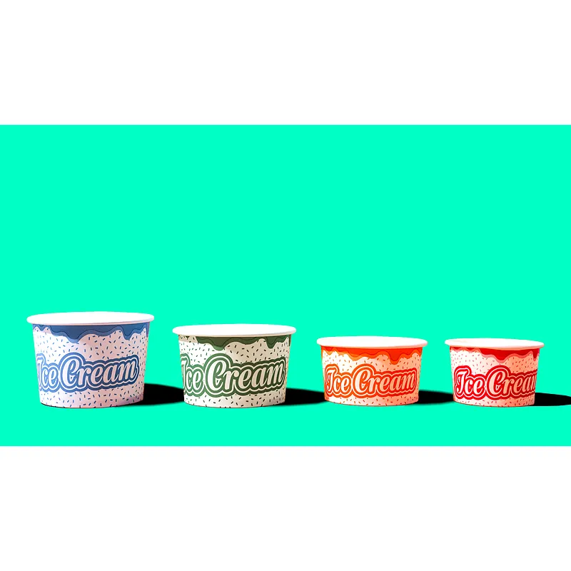 Blue Paper Ice Cream Cups - 10oz / 280ml lifestyle
