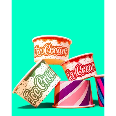Orange Paper Ice Cream Cups - 5oz / 160ml lifestyle