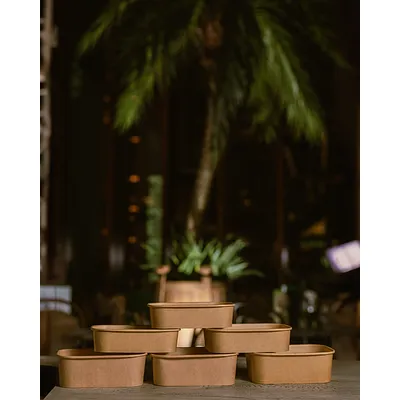 Kraft Rectangular Kraft Bowls - 750ml lifestyle