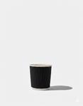 Black Paper Ripple Wall Coffee Cups - 4oz / 114ml
