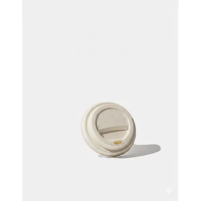 White Bagasse Coffee Cup Sip Lids - 8oz / 227ml