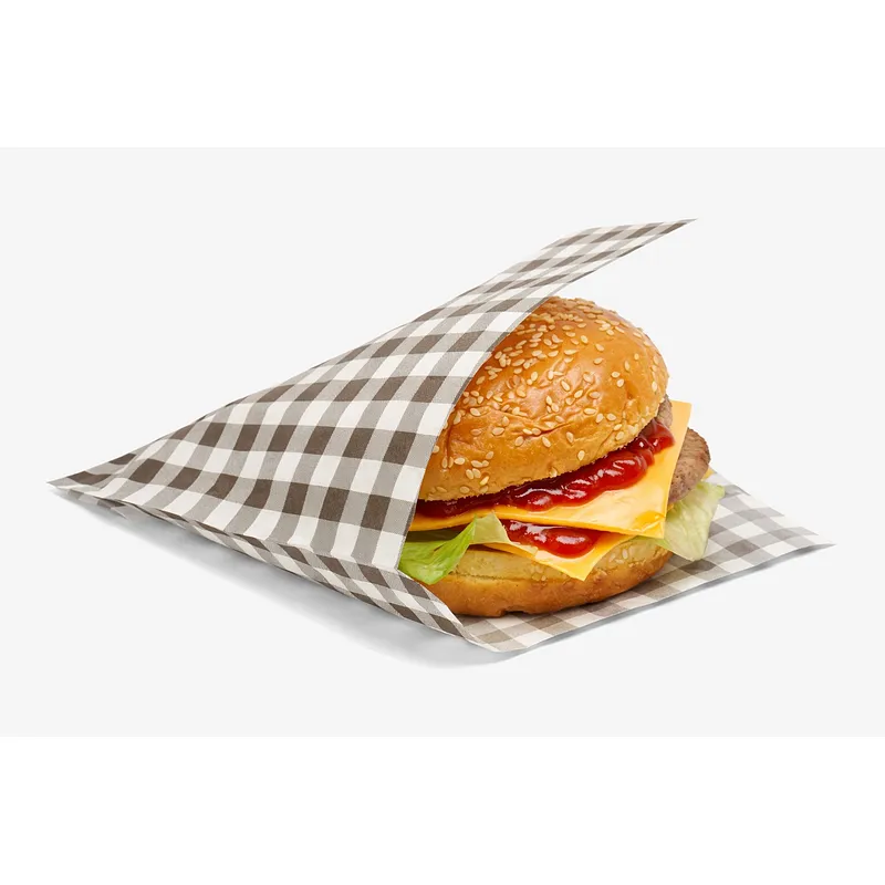 Black Gingham 2 Open-Sided Bags - 160 x 170mm