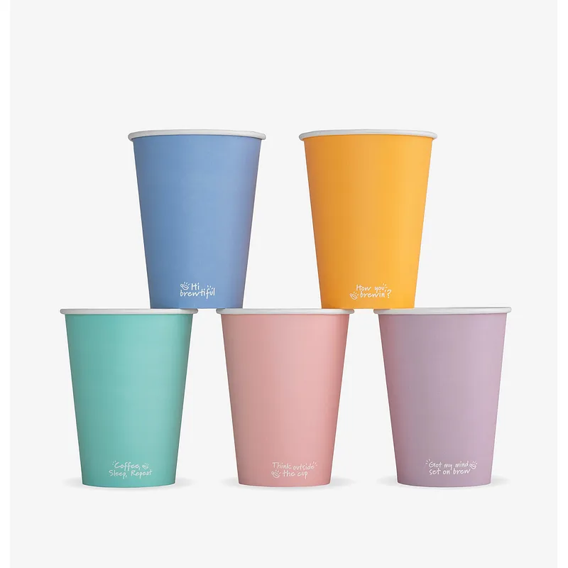 Vegware Single Wall Feel Good Takeaway Hot Cup, 89 Series - 12oz