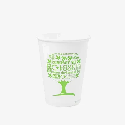 Vegware Single Wall Hot Cup, 89 Series Green Tree - 12oz