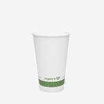 Vegware White Single Wall Takeaway Hot Cup, 89 Series - 12oz
