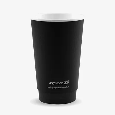 Vegware Black Double Wall Takeaway Cup - 16oz