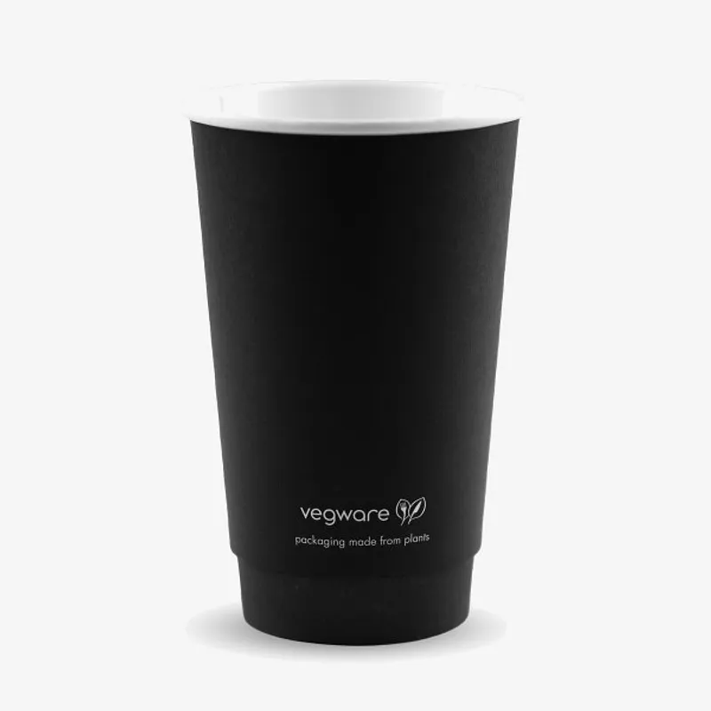 Vegware Black Double Wall Takeaway Cup - 16oz