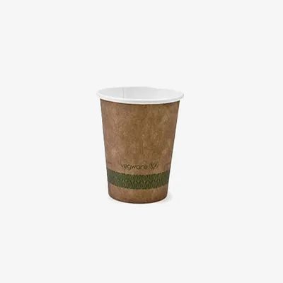 Vegware Brown Kraft Single Wall Takeaway Hot Cup, 72 Series - 6oz