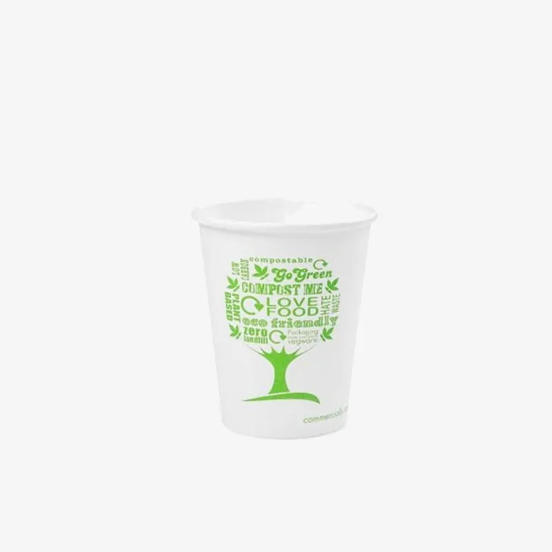 Vegware Single Wall Hot Cup, 72 Series Green Tree - 6oz
