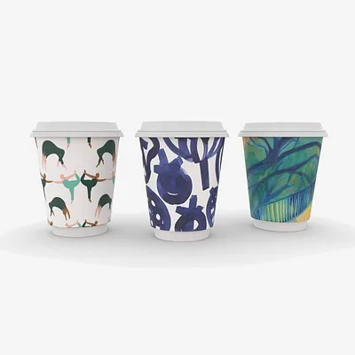Vegware Gallery Design Double Wall Hot Takeaway Cup, 79-series - 8oz