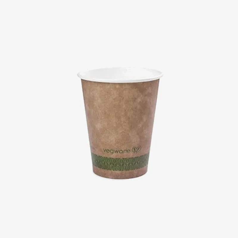 Vegware Brown Kraft Single Wall Takeaway Hot Cup, 79 Series - 8oz