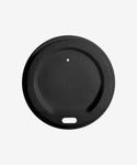 Black CPLA Sip-Thru Hot Cup Lid - 12/16oz