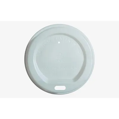 White CPLA Sip-Thru Hot Cup Lid - 12oz / 16oz