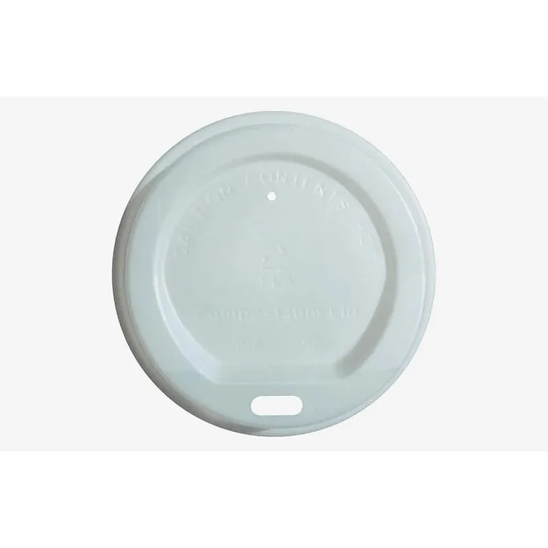 White CPLA Sip-Thru Hot Cup Lid - 12oz / 16oz