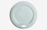 White CPLA Sip-Thru Hot Cup Lid - 12oz/16oz