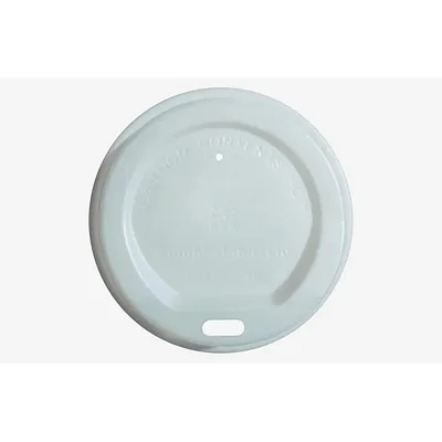 White CPLA Sip-Thru Hot Cup Lid - 8oz