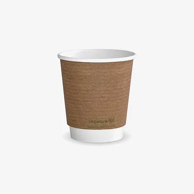 Vegware Brown Kraft Double Wall Hot Cup 89-Series - 10 oz