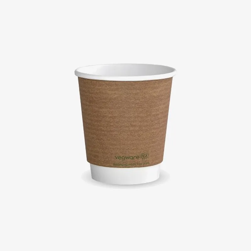 Vegware Brown Kraft Double Wall Hot Cup 89-Series - 10 oz