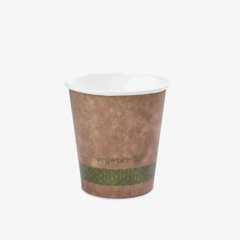 Vegware Brown Kraft Single Wall Takeaway Hot Cup, 89 Series - 10oz