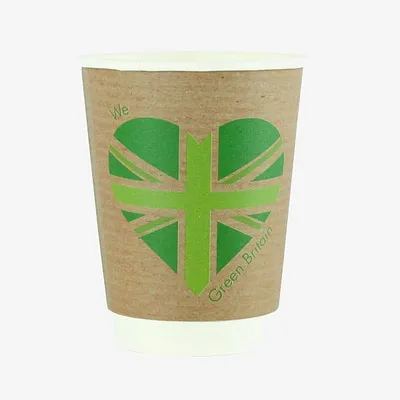 Vegware Double Wall Hot Takeaway Cup, 89 Series Green Britain - 12oz