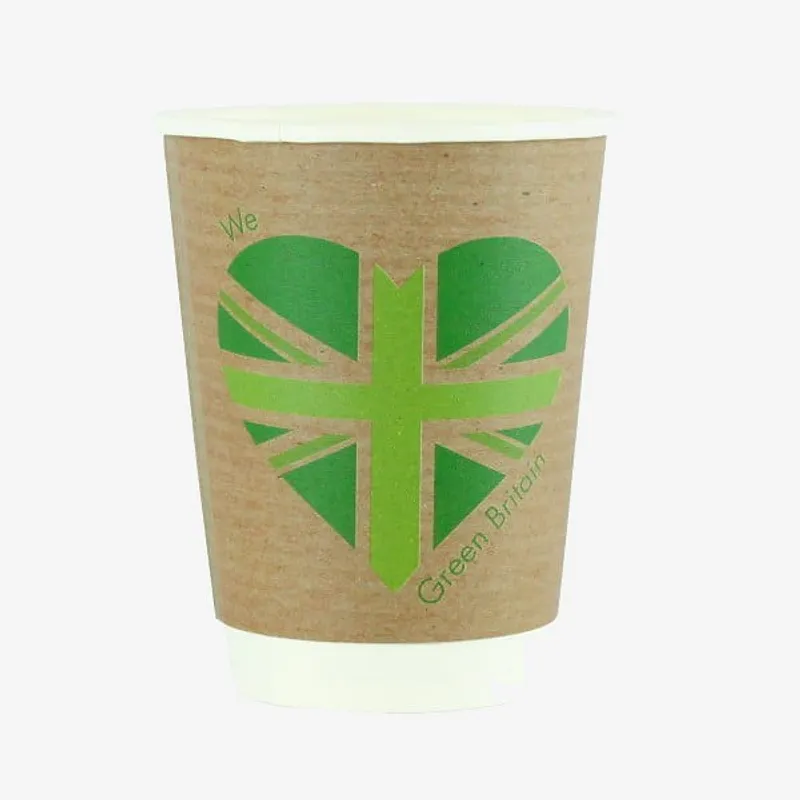 Vegware Double Wall Hot Takeaway Cup, 89 Series Green Britain - 12oz