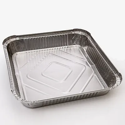 No.9 Shallow Aluminium Foil Food Containers Recyclable – 1500ml/52oz (Case of 200) - 230 x 230 x 38mm
