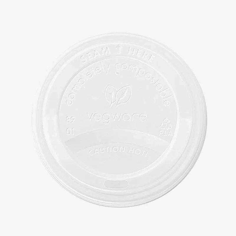 Vegware CPLA Hot Cup Lid (Fits 89 Series) - 72 x 72 x 10mm