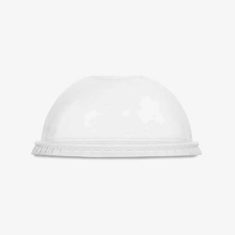Vegware PLA Dome Lid, STRAW SLOT (Fits 96 Series) - 80 x 80 x 32mm