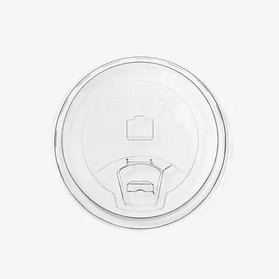 Vegware PLA Sipping Lid Fits 96-Series - 96 x 96 x 35mm