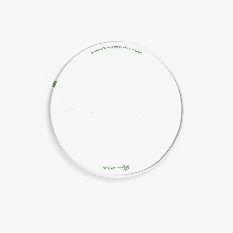 Vegware PLA Lined Lid with Vents, 185 Series - 185 x 185 x 16mm