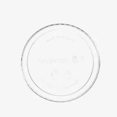 Vegware PLA Round Deli Outside-Fit Lid (Fits Deli) - 32oz